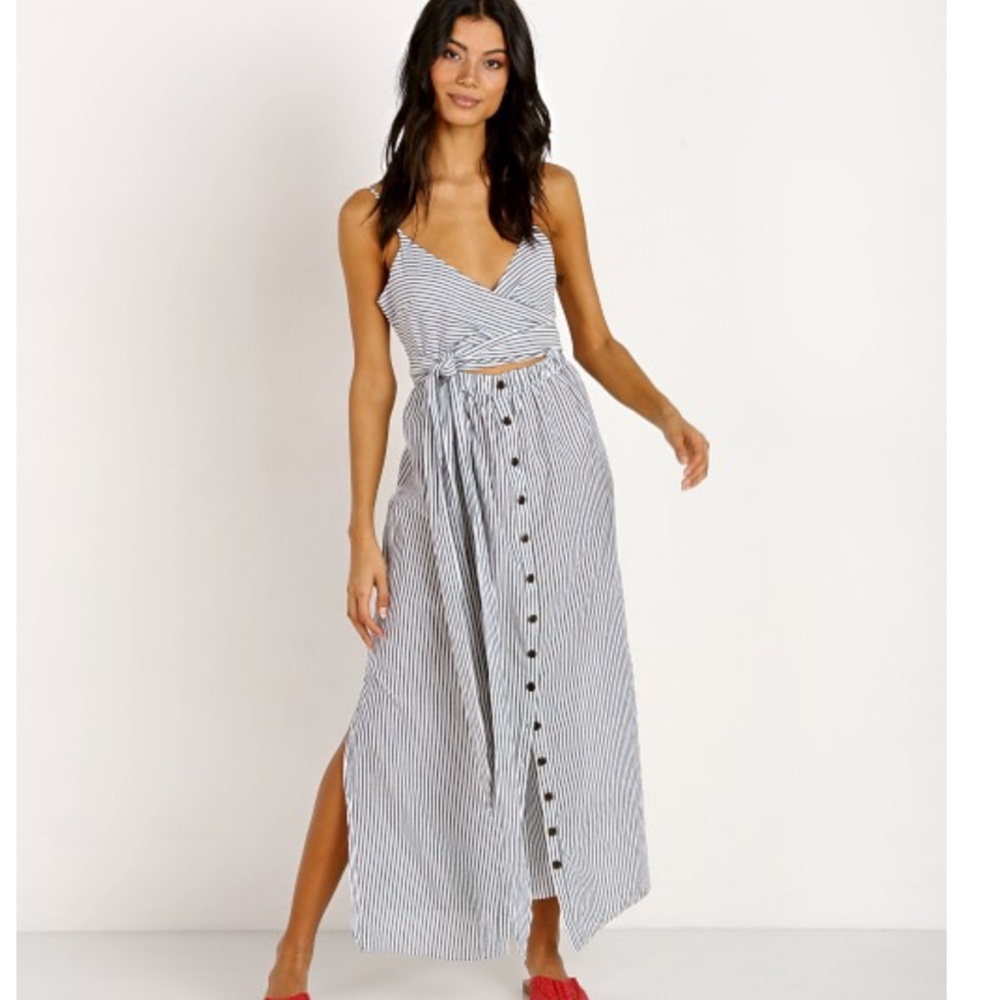Mara Hoffman Thora Stripe Wrap Front Dress